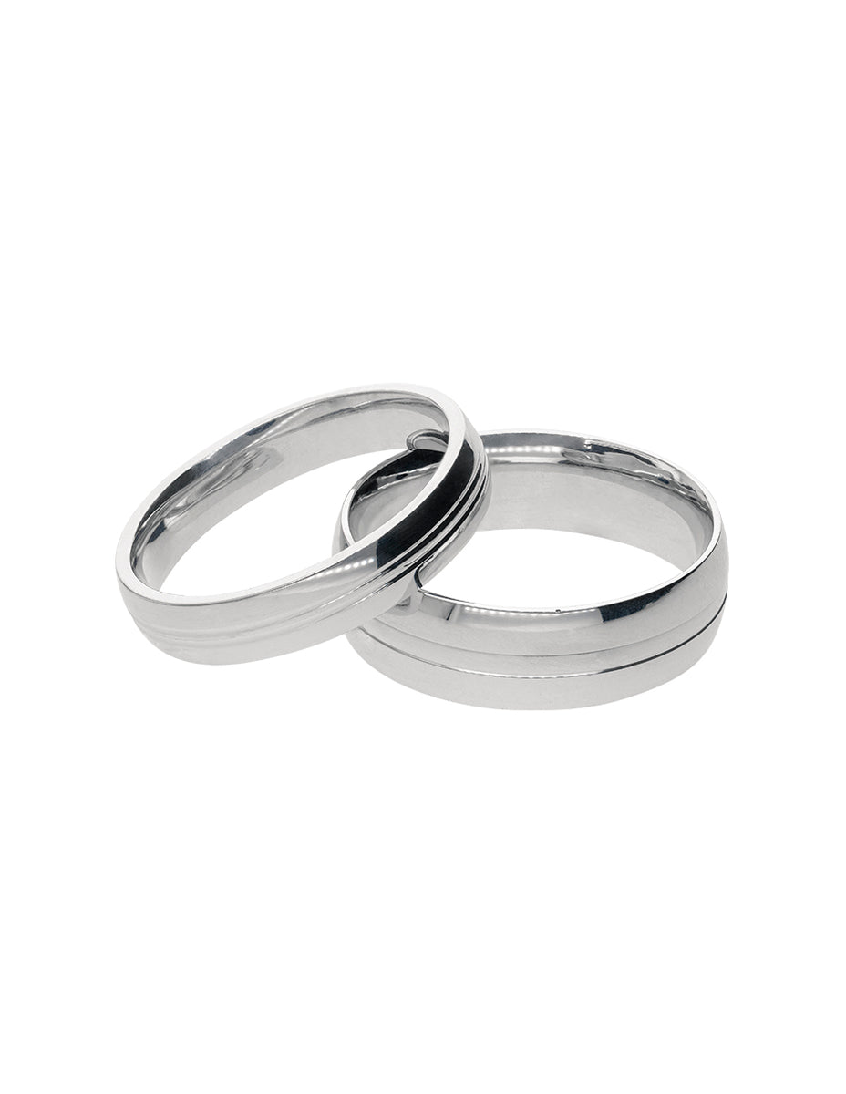 Fascia in oro bianco 14 carati con diamanti taglio radiante per Fascia in oro bianco 14 carati con diamanti taglio radiante per