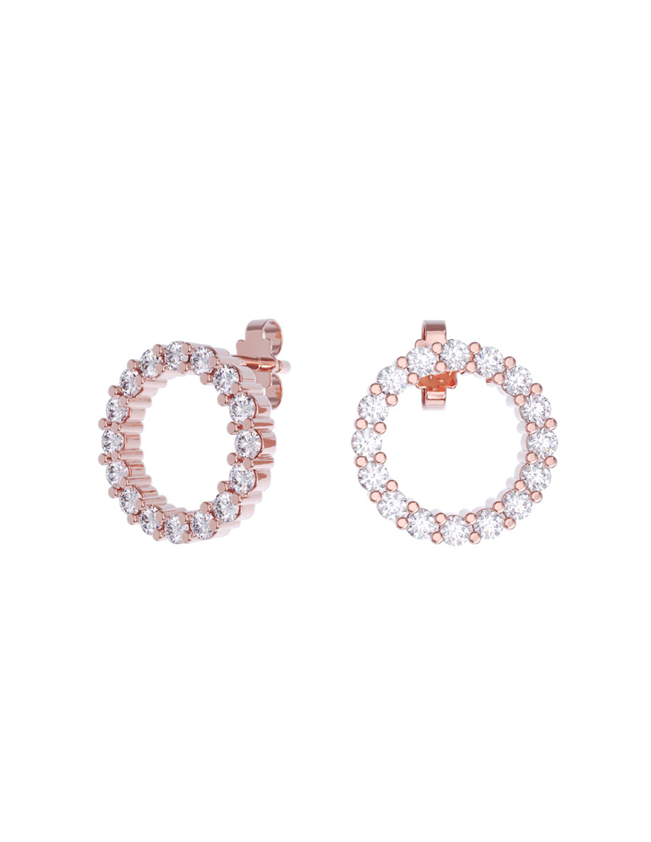 Aretes de Oro 10k con acabado pulido con Zirconia Blanca (Z5538-E)