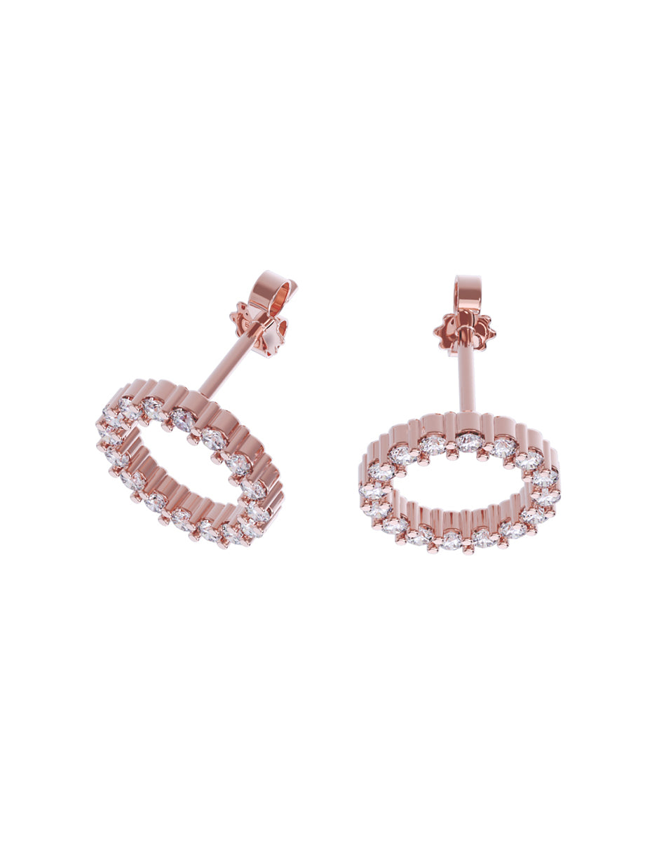 Aretes de Oro 10k con acabado pulido con Zirconia Blanca (Z5538-E)