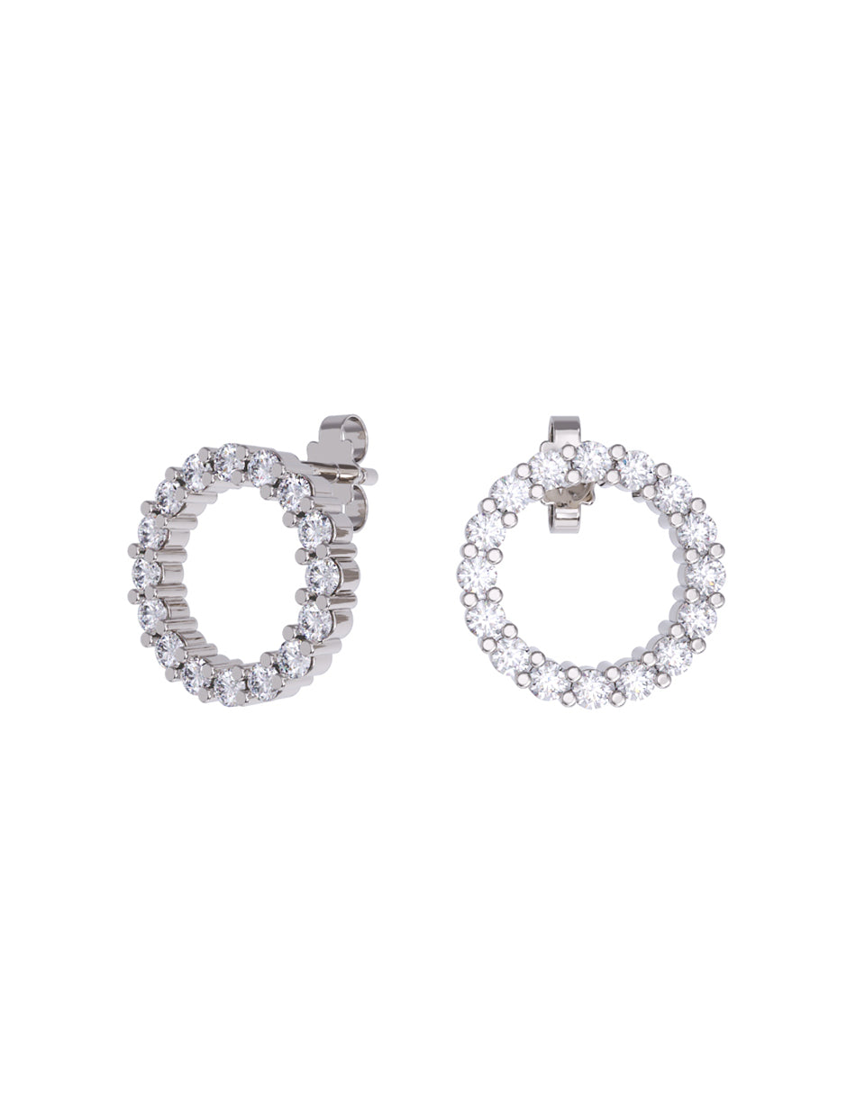 Aretes de Oro 10k con acabado pulido con Zirconia Blanca (Z5538-E)