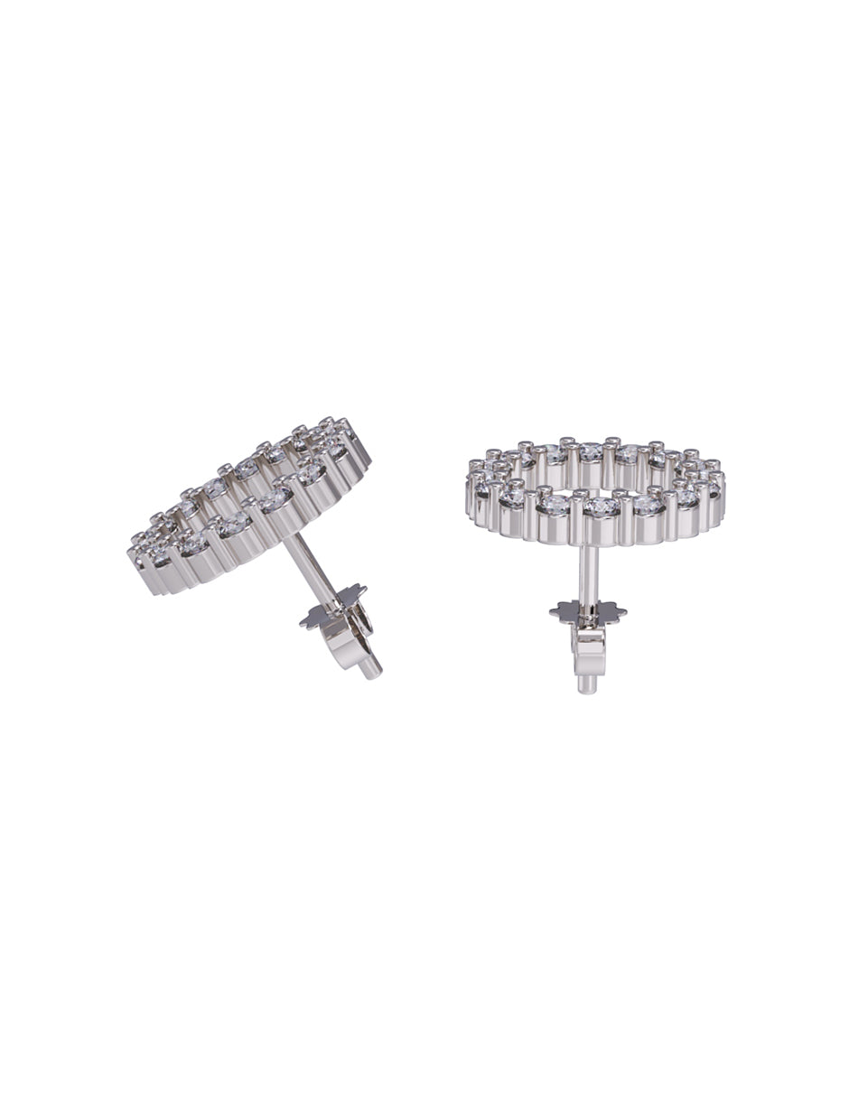 Aretes de Oro 10k con acabado pulido con Zirconia Blanca (Z5538-E)