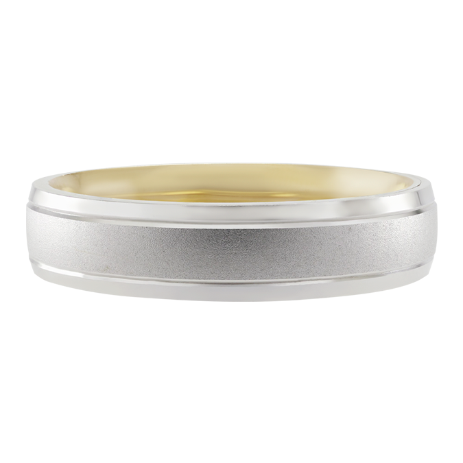 Argolla De Matrimonio Oro Amarillo y Blanco 10k 4mm