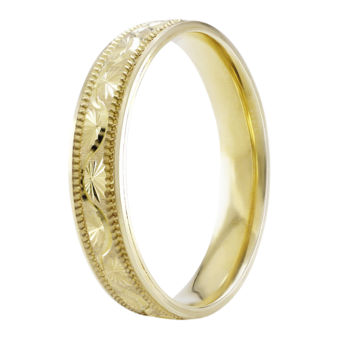 Argolla De Matrimonio Oro Amarillo 10k 4mm
