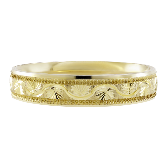 Argolla De Matrimonio Oro Amarillo 10k 4mm