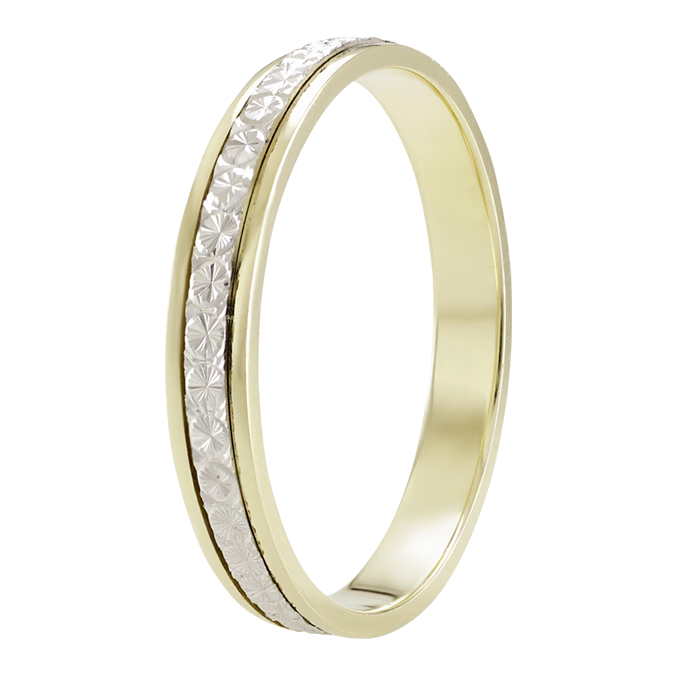 Argolla De Matrimonio Oro Amarillo y Blanco 14k 3mm