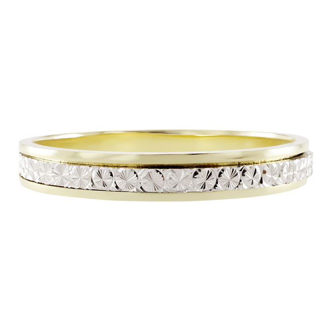 Argolla De Matrimonio Oro Amarillo y Blanco 14k 3mm
