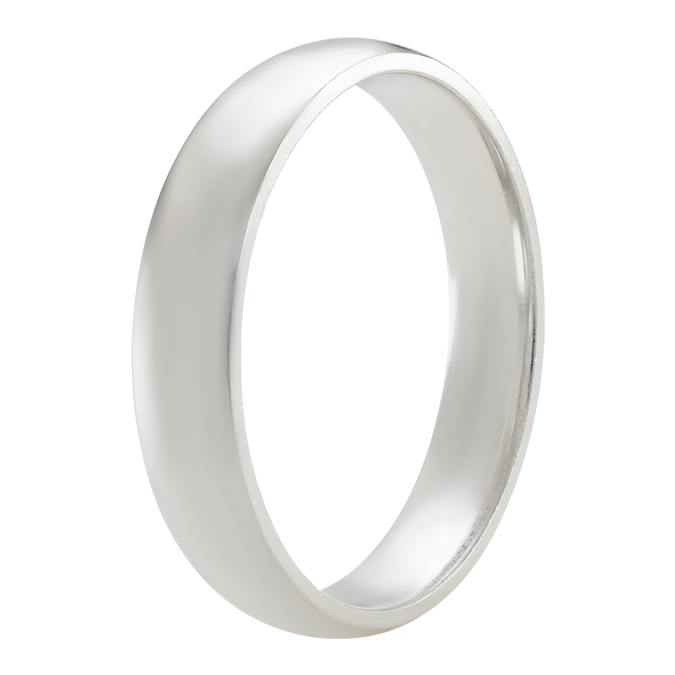 Argolla de Matrimonio Oro Blanco 14k 4mm