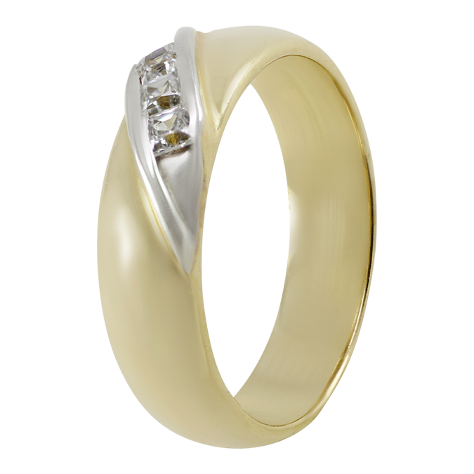 Argolla De Matrimonio Oro Amarillo Blanco 14k 5mm Zirconia