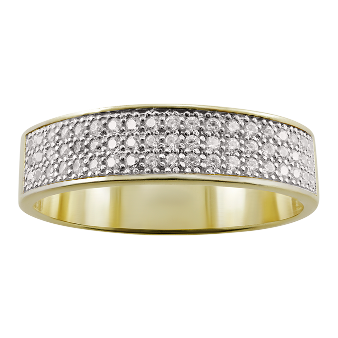 Argolla De Matrimonio Oro Amarillo 14k 5mm Zirconia