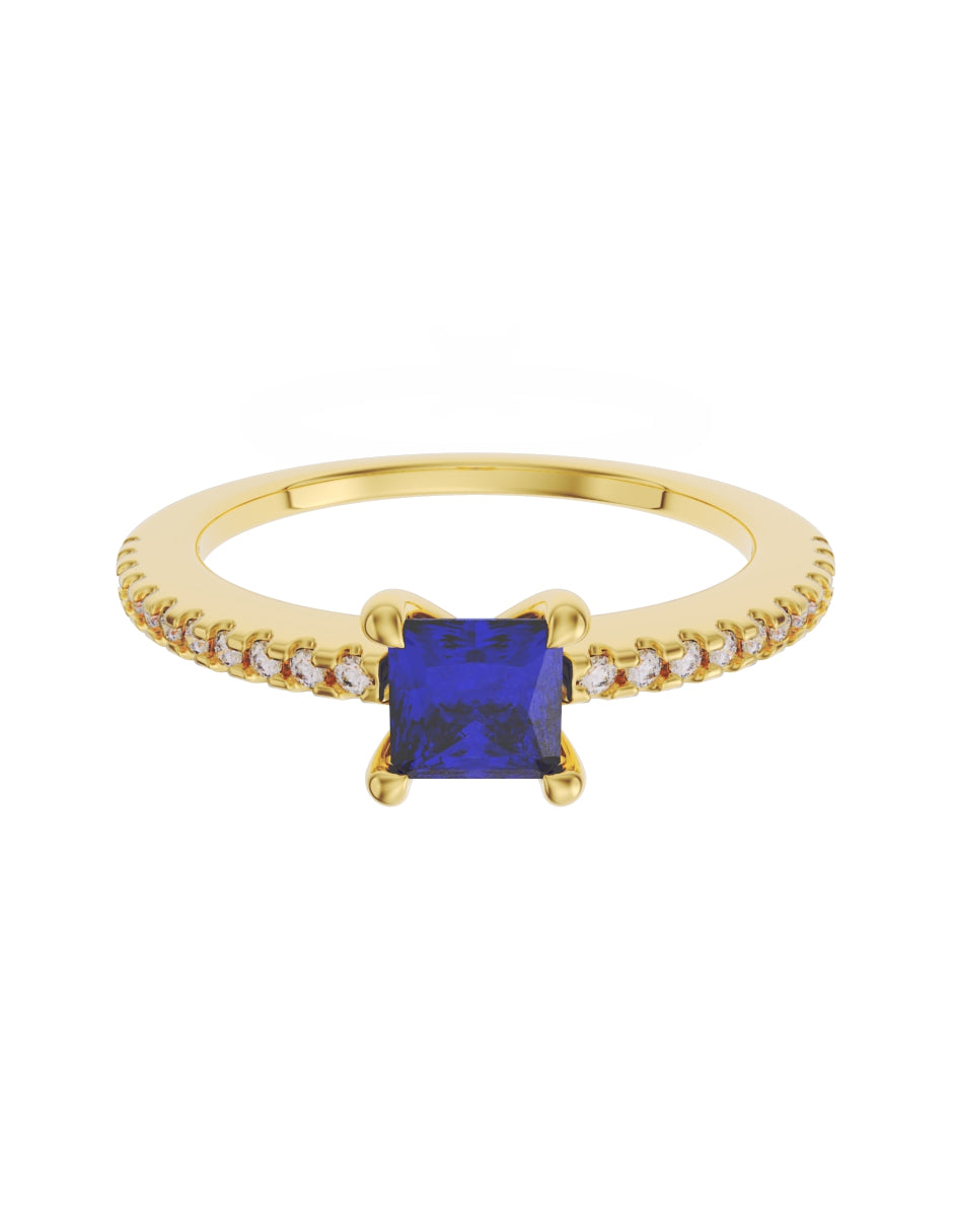 Anillo de Compromiso Eternidad 2025 de Oro 14k Zirconia Azul ZA8541