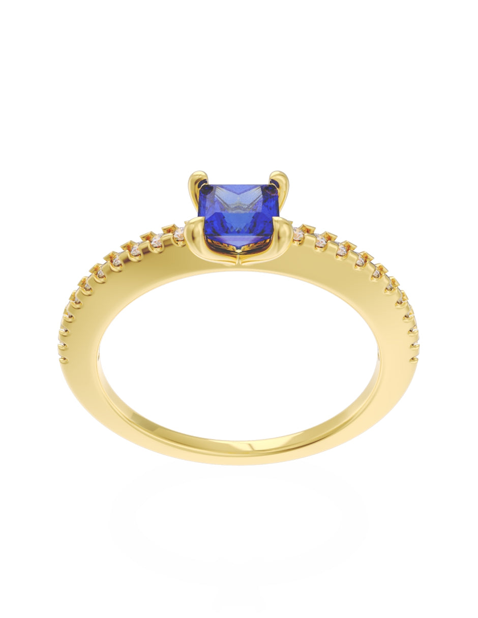 Anillo de Compromiso Eternidad 2025 de Oro 14k Zirconia Azul ZA8541_1