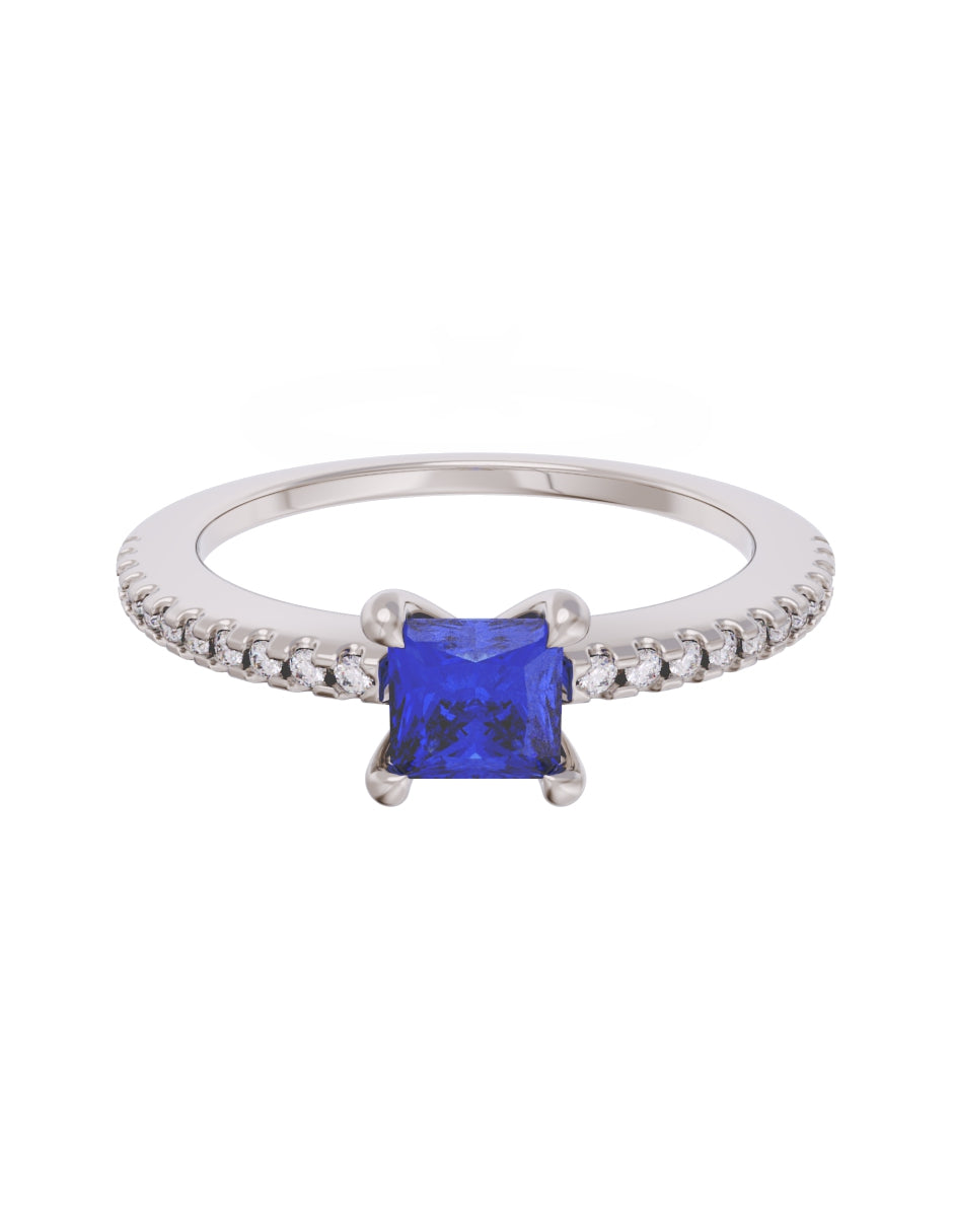 Anillo de Compromiso Eternidad 2025 de Oro 14k Zirconia Azul ZA8541_3
