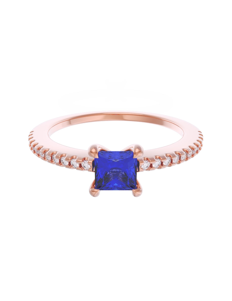 Anillo de Compromiso Eternidad 2025 de Oro 14k Zirconia Azul ZA8541_6