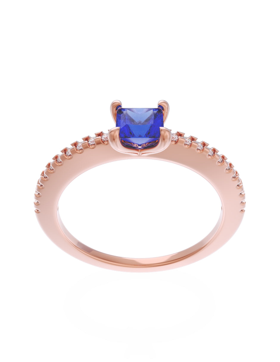 Anillo de Compromiso Eternidad 2025 de Oro 14k Zirconia Azul ZA8541_7