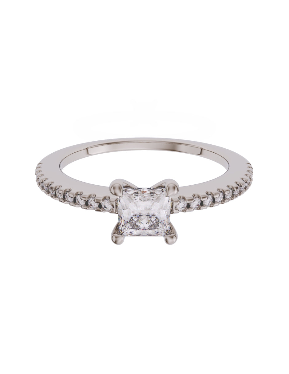 Anillo de Compromiso Eternidad 2025 de Oro 14k Zirconia Z8541
