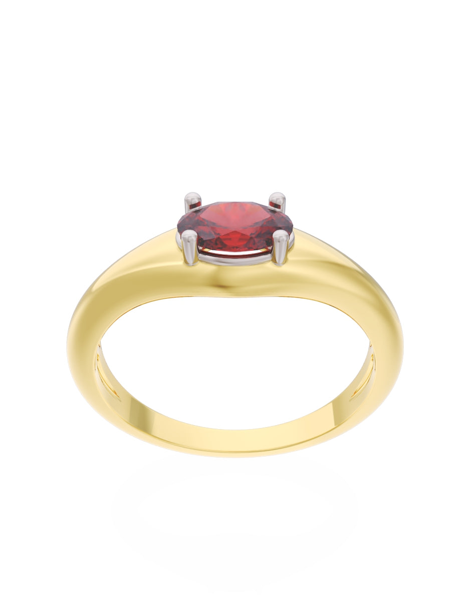 Anillo de Compromiso Eternidad de Oro 10k Zirconia Roja ZR8568-1
