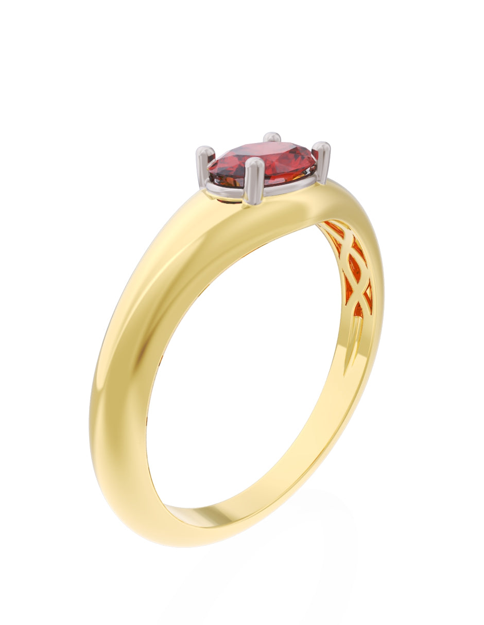 Anillo de Compromiso Eternidad de Oro 10k Zirconia Roja ZR8568-2