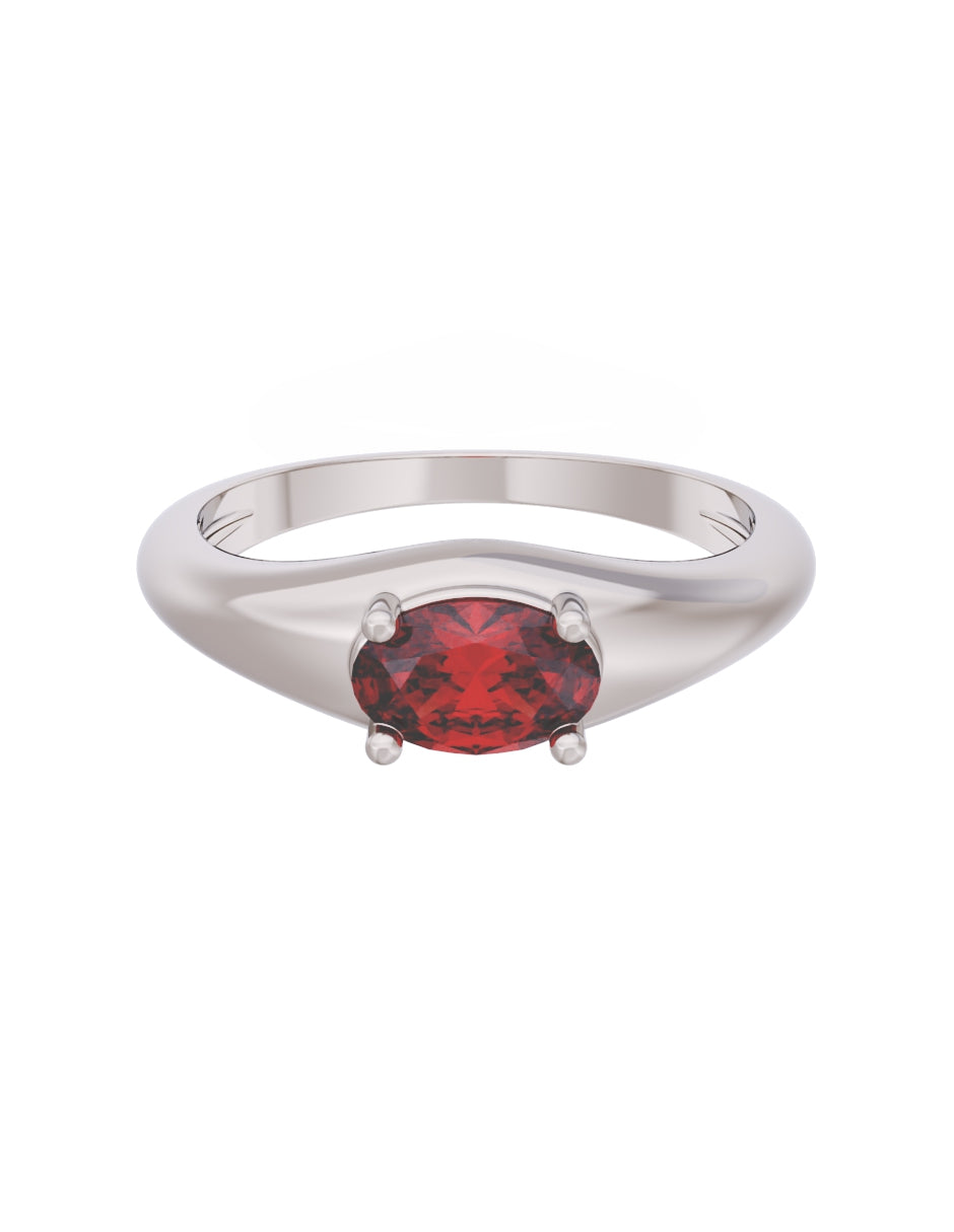 Anillo de Compromiso Eternidad de Oro 10k Zirconia Roja ZR8568-3