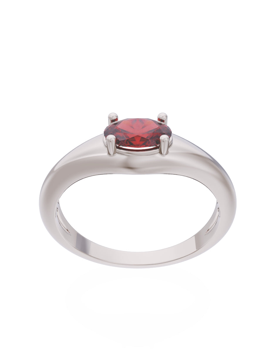 Anillo de Compromiso Eternidad de Oro 10k Zirconia Roja ZR8568-4