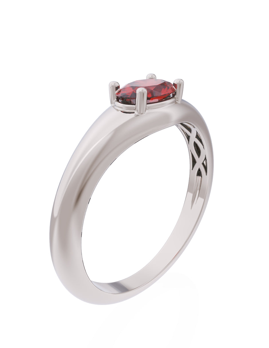 Anillo de Compromiso Eternidad de Oro 10k Zirconia Roja ZR8568-5