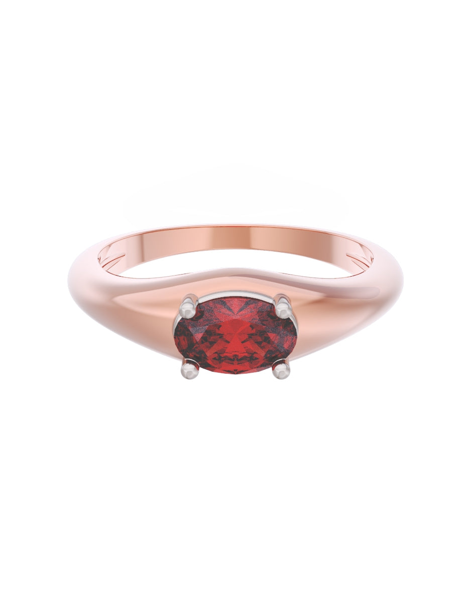Anillo de Compromiso Eternidad de Oro 10k Zirconia Roja ZR8568-6