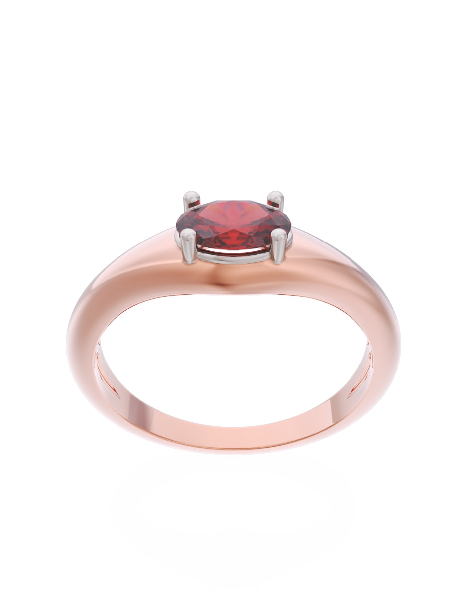 Anillo de Compromiso Eternidad de Oro 10k Zirconia Roja ZR8568-7