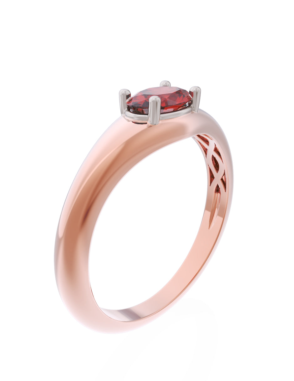 Anillo de Compromiso Eternidad de Oro 10k Zirconia Roja ZR8568-8