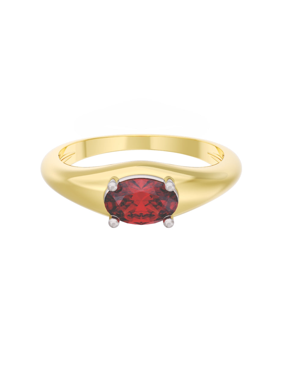 Anillo de Compromiso Eternidad de Oro 10k Zirconia Roja ZR8568