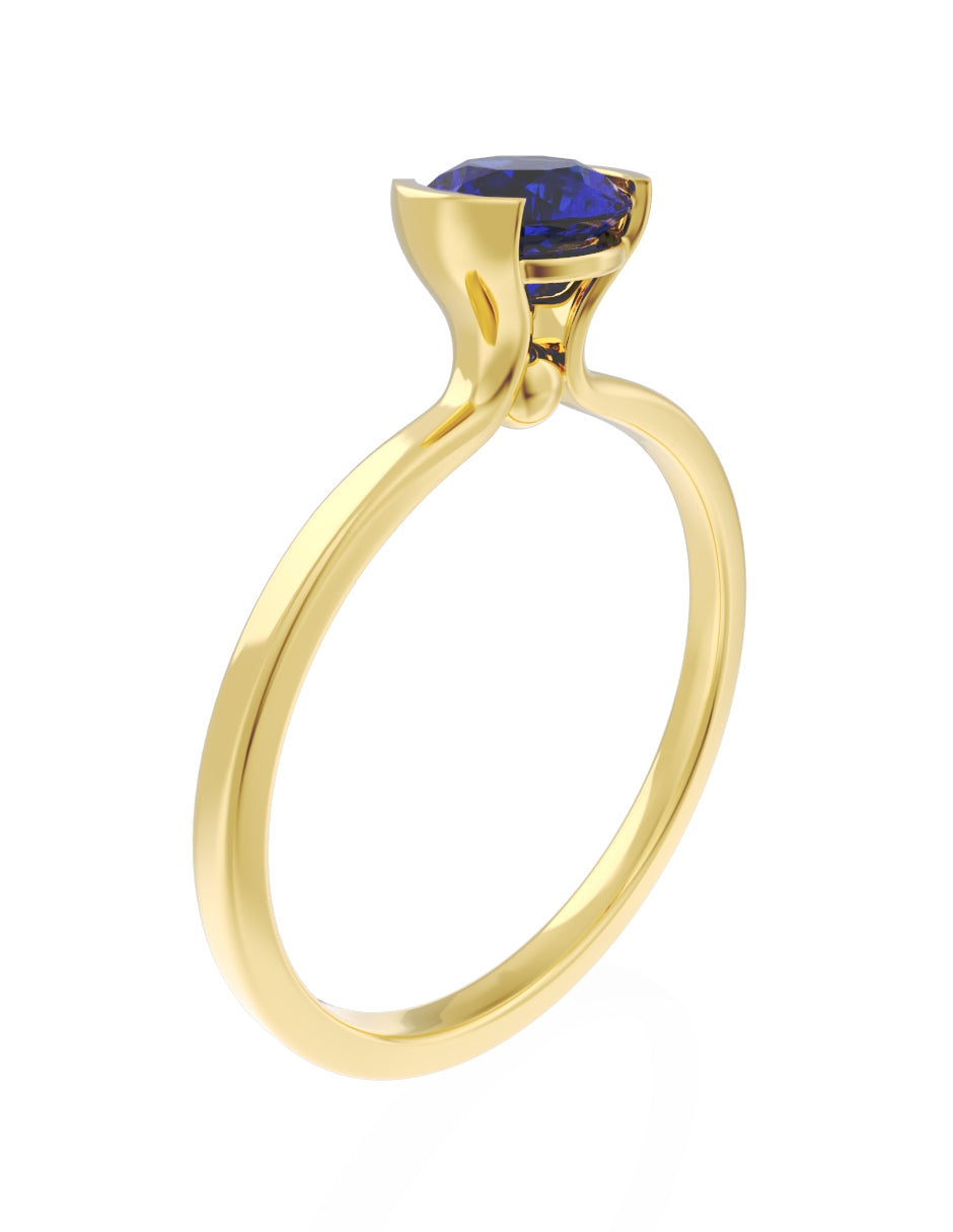 Anillo de Compromiso Eternidad de Oro 14k Zirconia Azul ZA8546-2