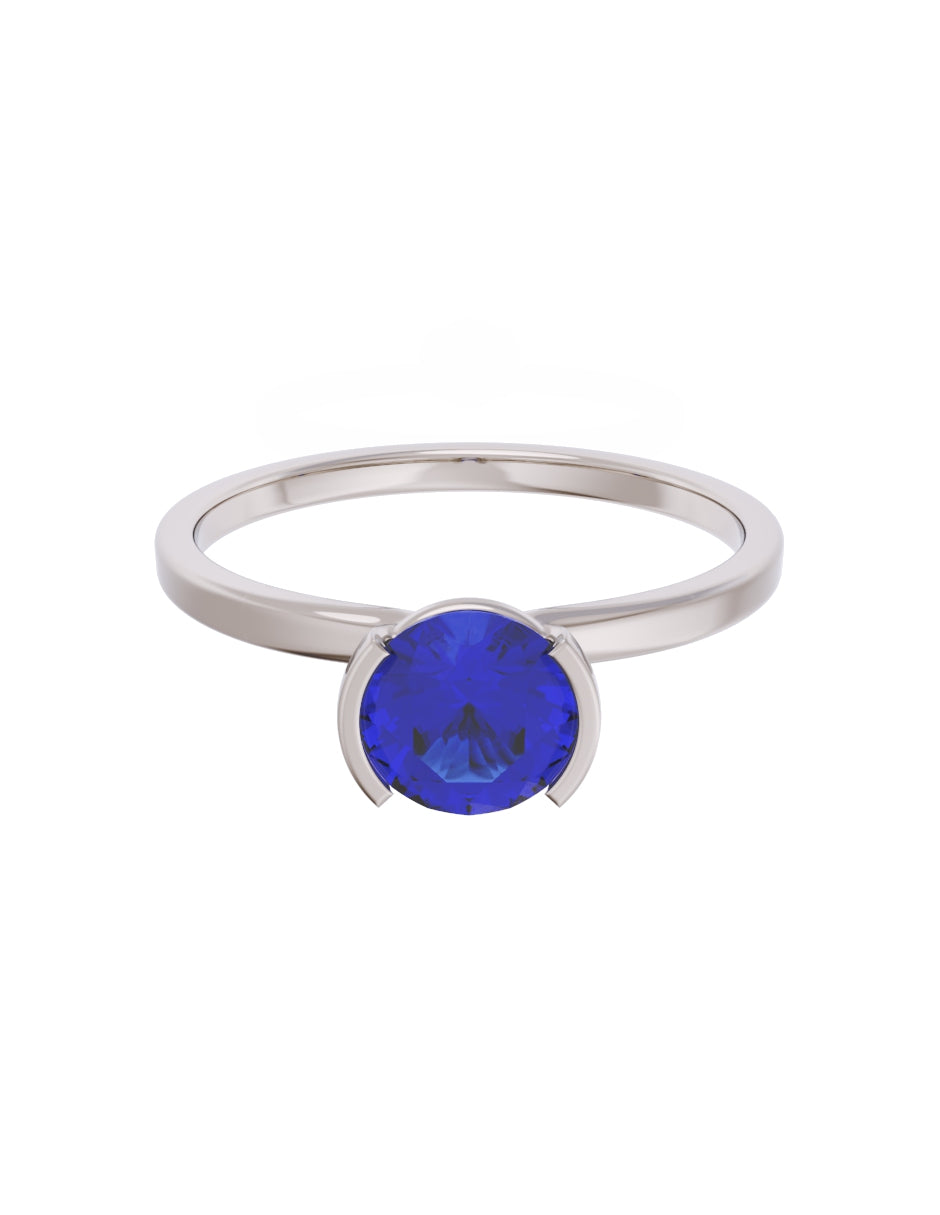 Anillo de Compromiso Eternidad de Oro 14k Zirconia Azul ZA8546-3