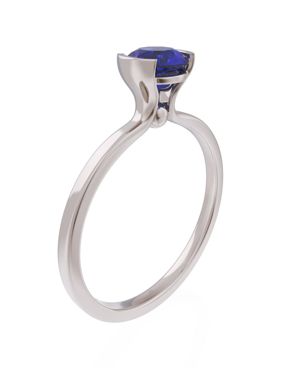 Anillo de Compromiso Eternidad de Oro 14k Zirconia Azul ZA8546-5