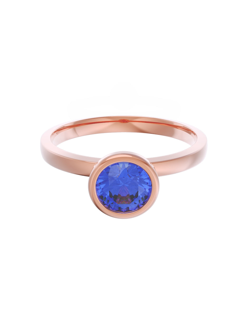 Anillo de Compromiso Eternidad de Oro 14k Zirconia Azul ZA8547-6