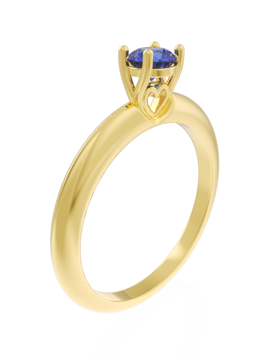 Anillo de Compromiso Eternidad de Oro 14k Zirconia Azul ZA8549-2