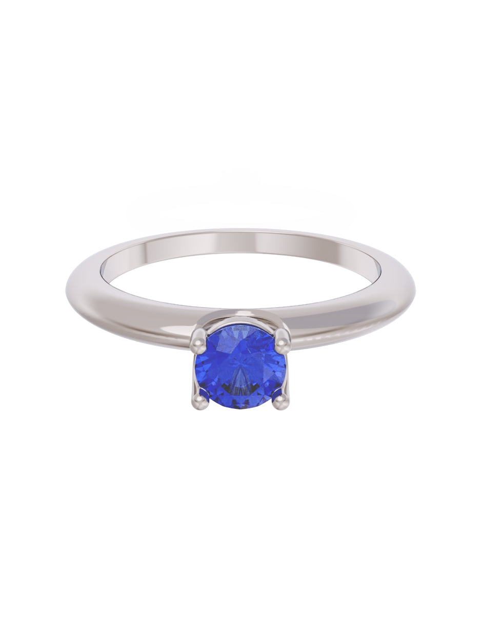 Anillo de Compromiso Eternidad de Oro 14k Zirconia Azul ZA8549-3