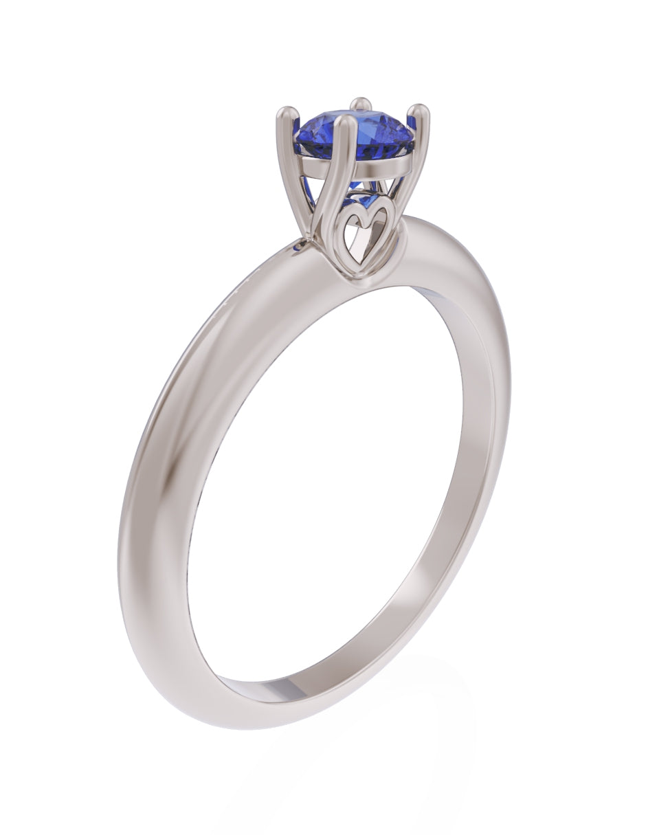 Anillo de Compromiso Eternidad de Oro 14k Zirconia Azul ZA8549-5