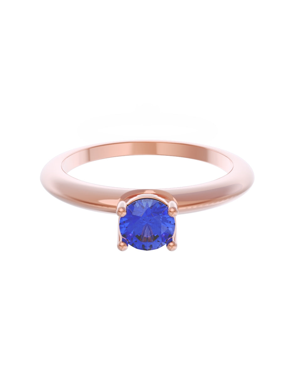Anillo de Compromiso Eternidad de Oro 14k Zirconia Azul ZA8549-6