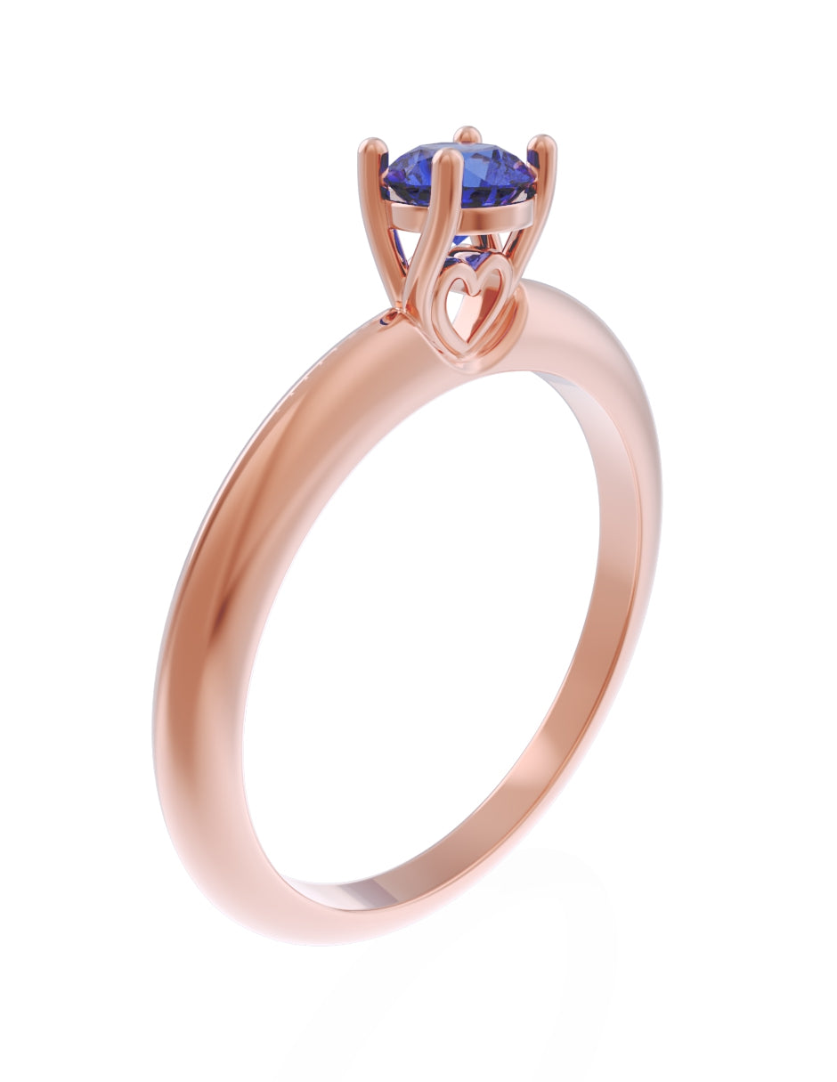 Anillo de Compromiso Eternidad de Oro 14k Zirconia Azul ZA8549-8