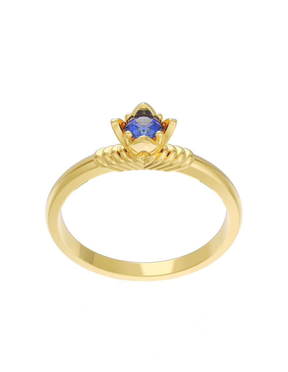 Anillo de Compromiso Eternidad de Oro 14k Zirconia Azul ZA8552-1