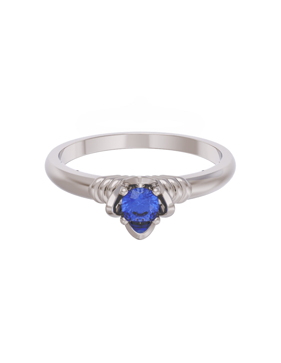 Anillo de Compromiso Eternidad de Oro 14k Zirconia Azul ZA8552-3
