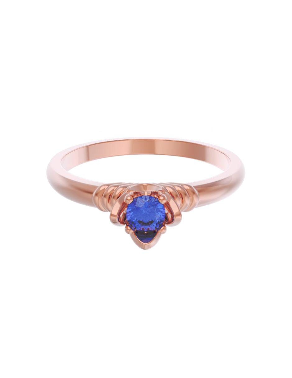 Anillo de Compromiso Eternidad de Oro 14k Zirconia Azul ZA8552-6