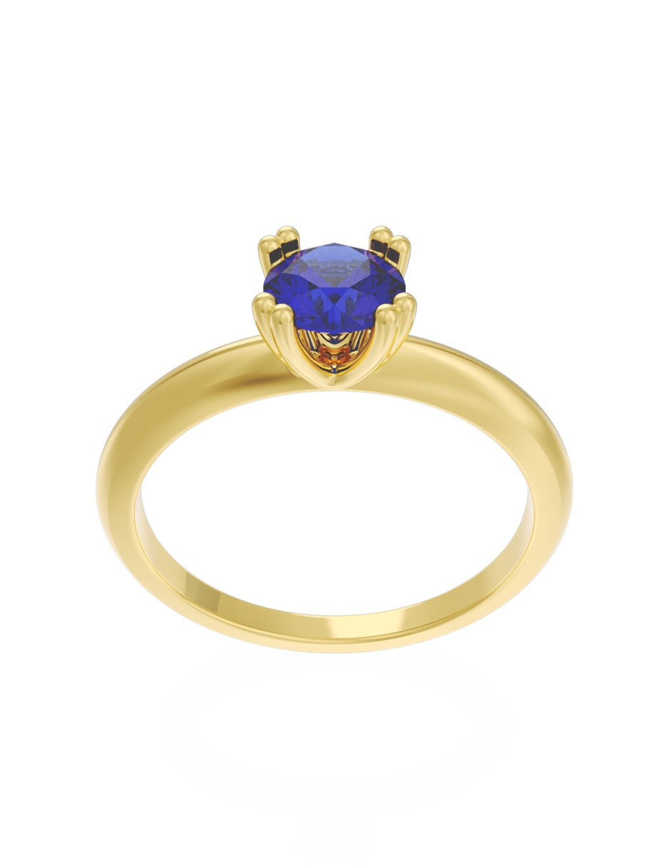 Anillo de Compromiso Eternidad de Oro 14k Zirconia Azul ZA8553-1