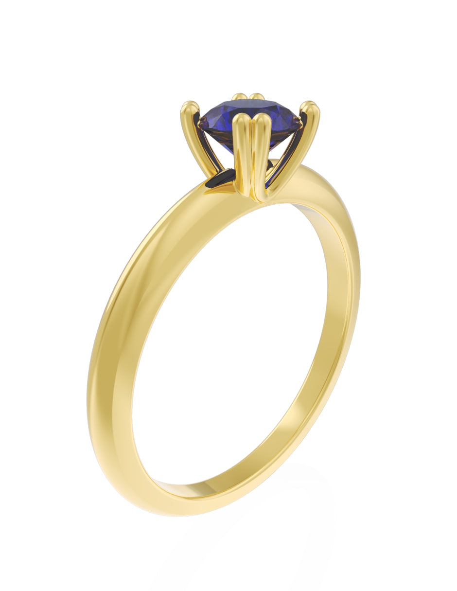 Anillo de Compromiso Eternidad de Oro 14k Zirconia Azul ZA8553-2