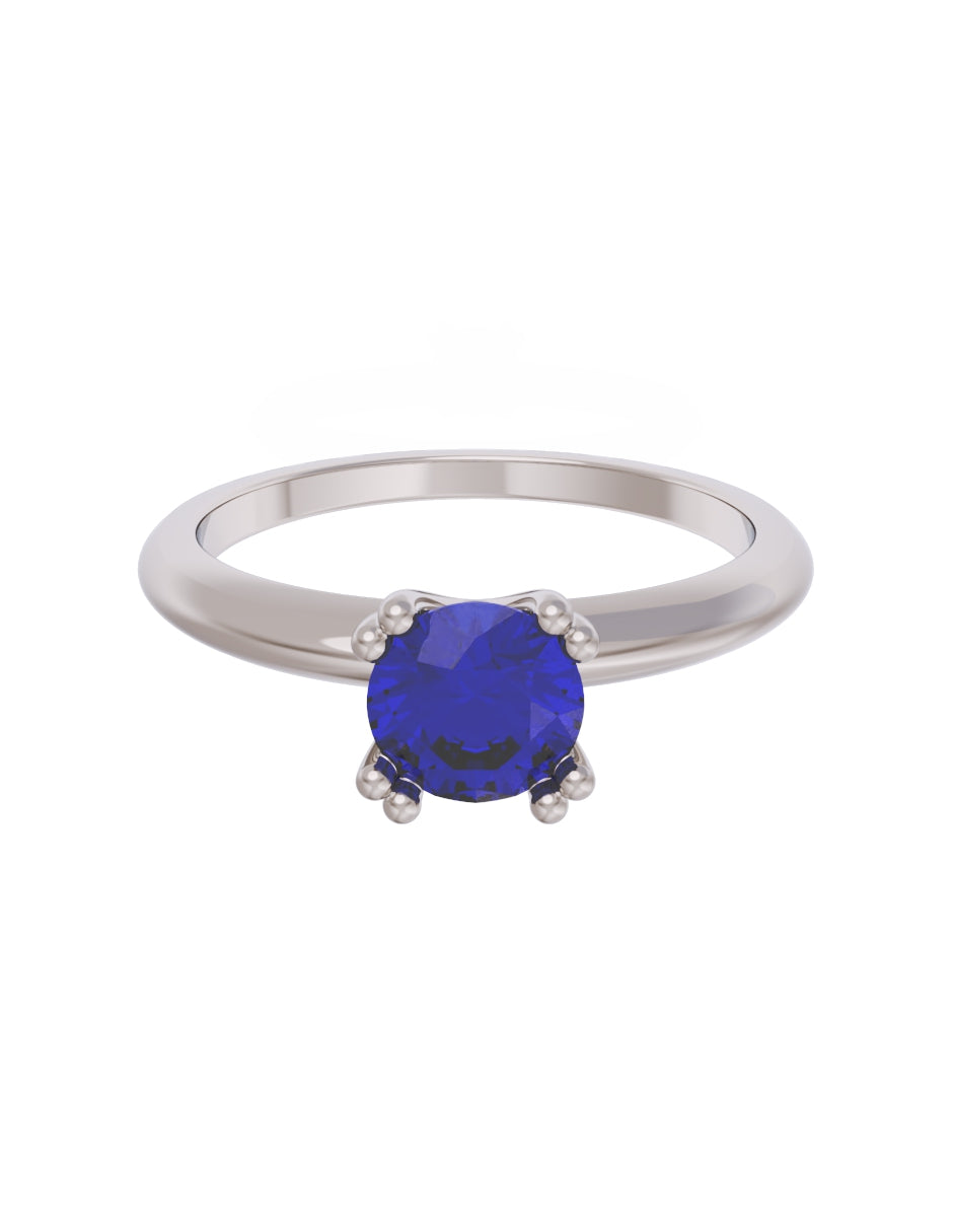 Anillo de Compromiso Eternidad de Oro 14k Zirconia Azul ZA8553-3