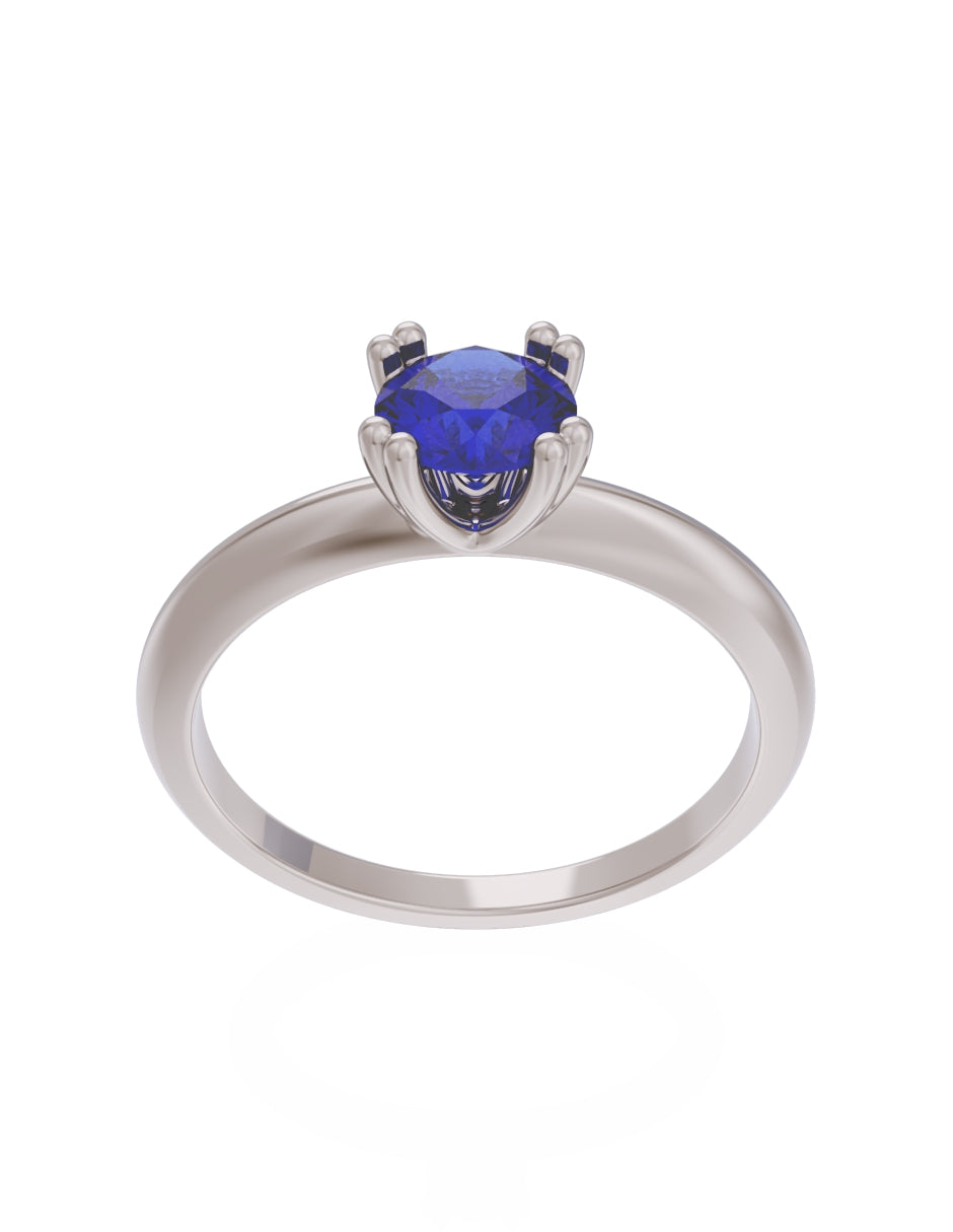 Anillo de Compromiso Eternidad de Oro 14k Zirconia Azul ZA8553-4