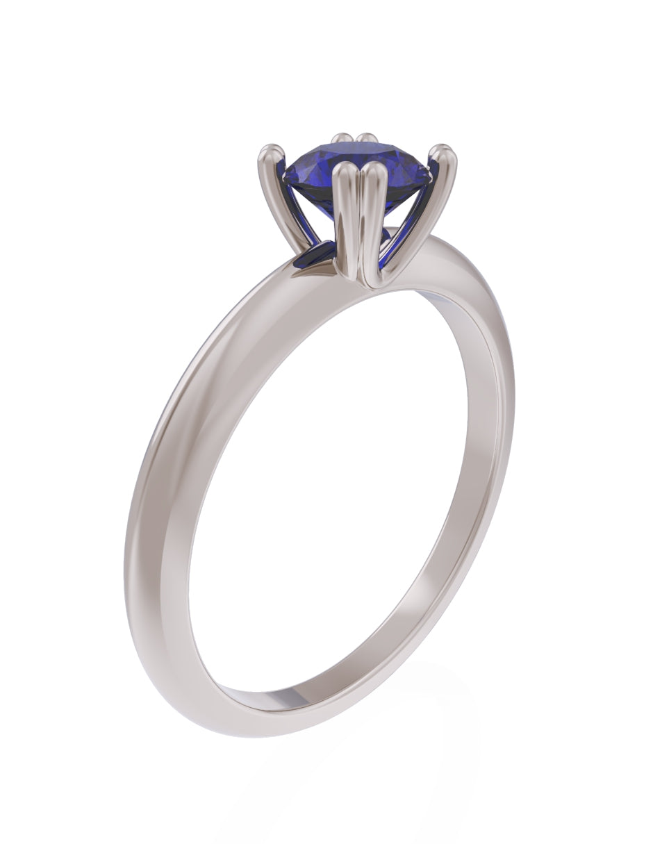 Anillo de Compromiso Eternidad de Oro 14k Zirconia Azul ZA8553-5