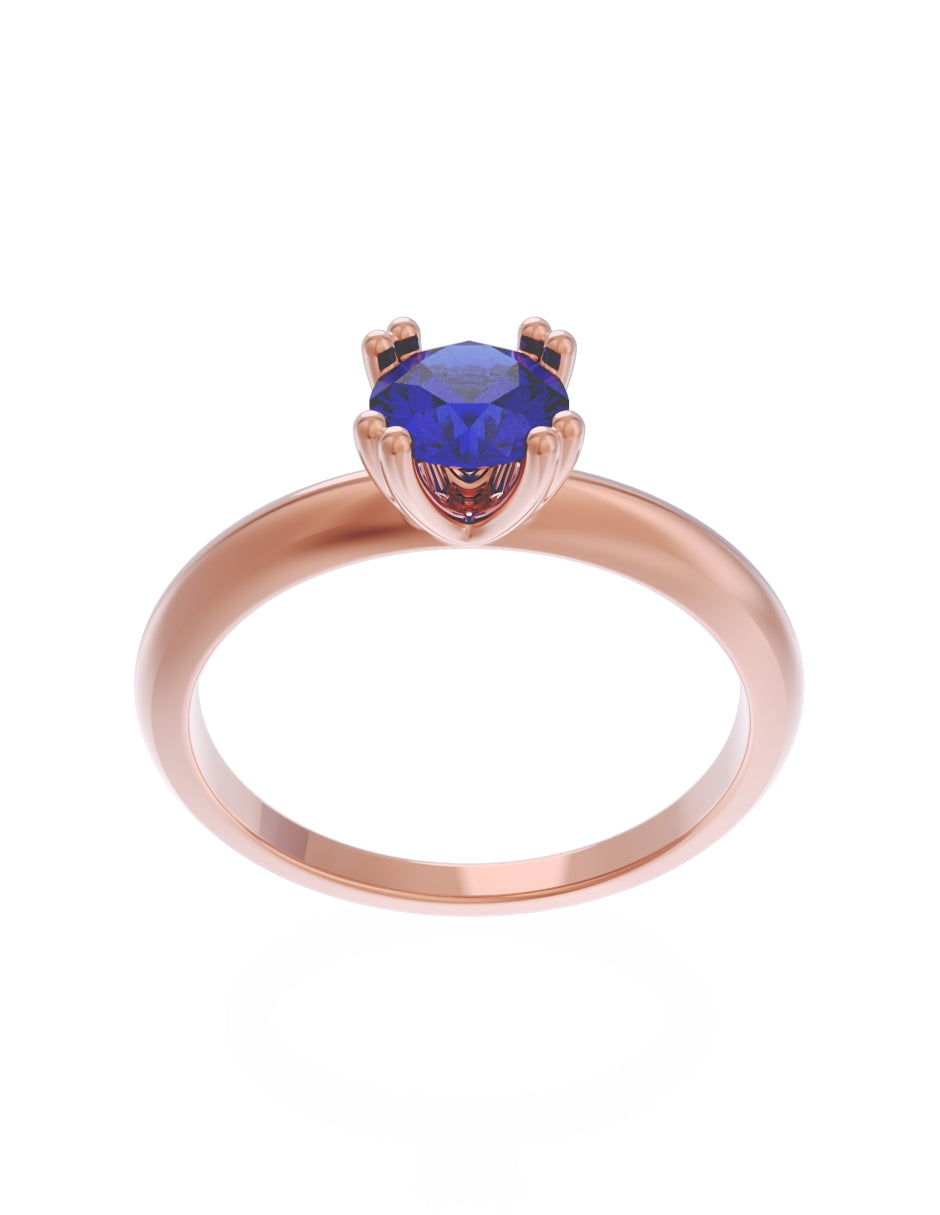 Anillo de Compromiso Eternidad de Oro 14k Zirconia Azul ZA8553-7