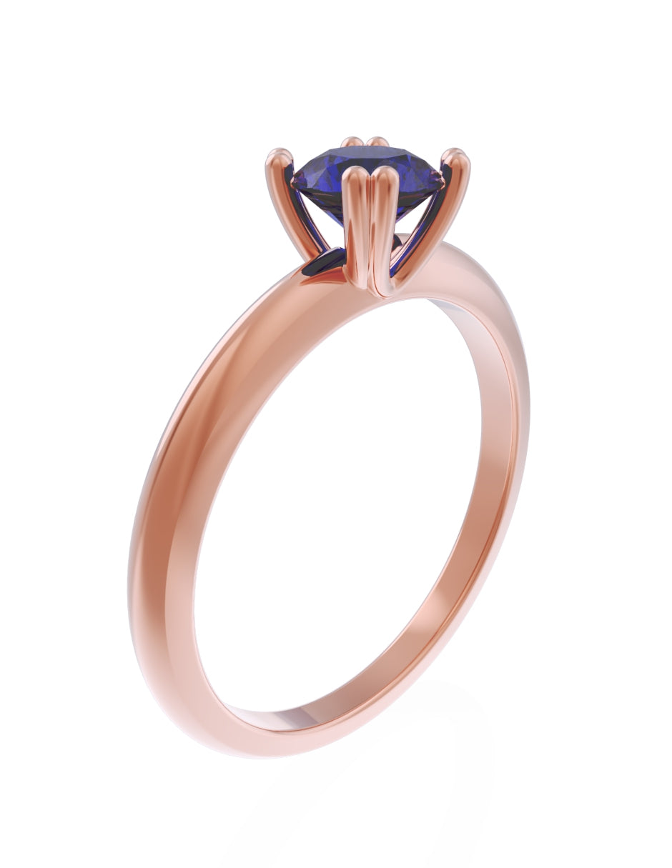 Anillo de Compromiso Eternidad de Oro 14k Zirconia Azul ZA8553-8
