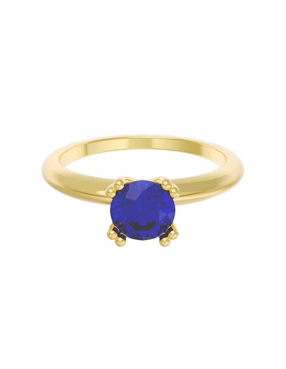 Anillo de Compromiso Eternidad de Oro 14k Zirconia Azul ZA8553