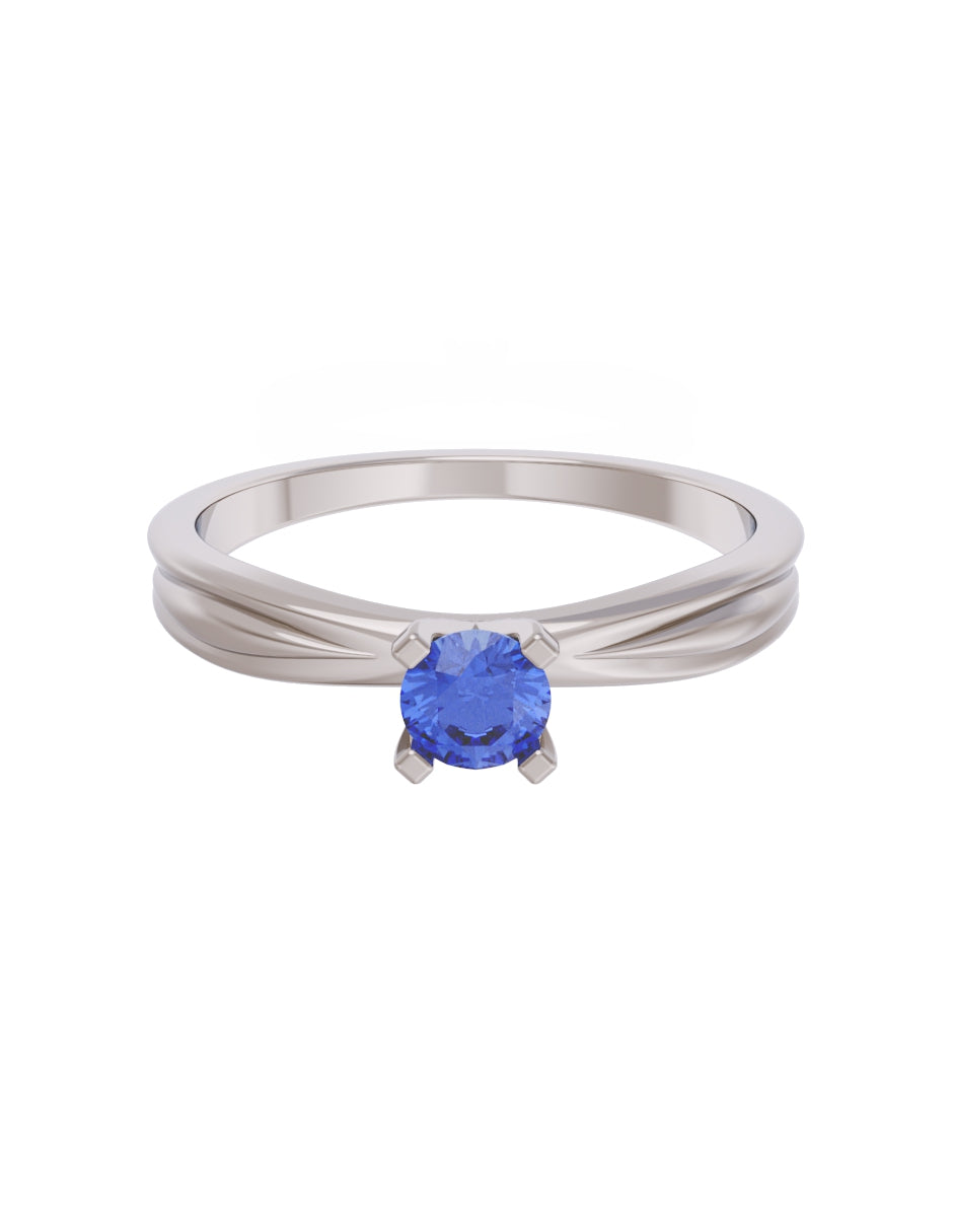 Anillo de Compromiso Eternidad de Oro 14k Zirconia Azul ZA8554-3