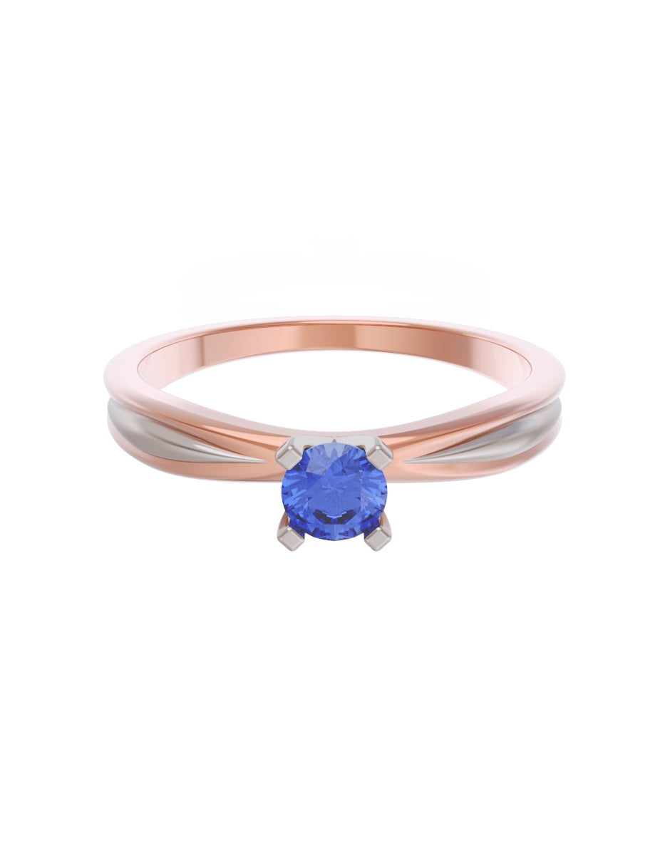 Anillo de Compromiso Eternidad de Oro 14k Zirconia Azul ZA8554-6